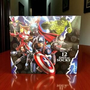 NEW Mens 12 Days of Socks Marvel Heroes Avengers Christmas Advent Crew/Low Cut
